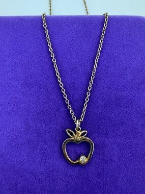 💛 Vintage Gold Plated Apple Pendant Necklace | Apple of My Eye